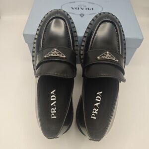 PRADA Black Platform Loafers – Iconic Style